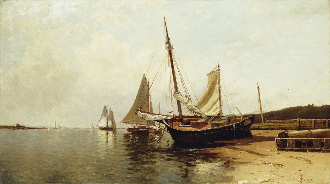 Spokojny poranek, port w Portland, autorstwa Alfred Thompson Bricher