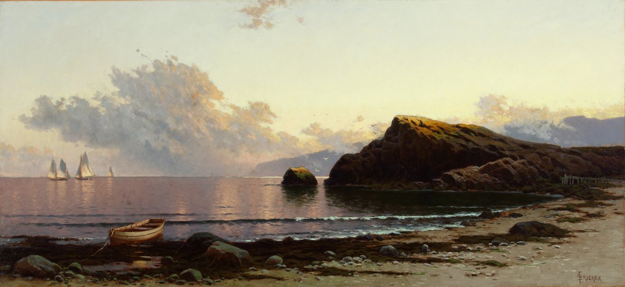Zachód słońca na wybrzeżu 1885 (olej na płótnie) autorstwa Alfred Thompson Bricher