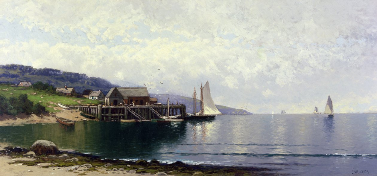 The Landing, Bailey Island, Maine, ok. 1907 (olej na płótnie) autorstwa Alfred Thompson Bricher