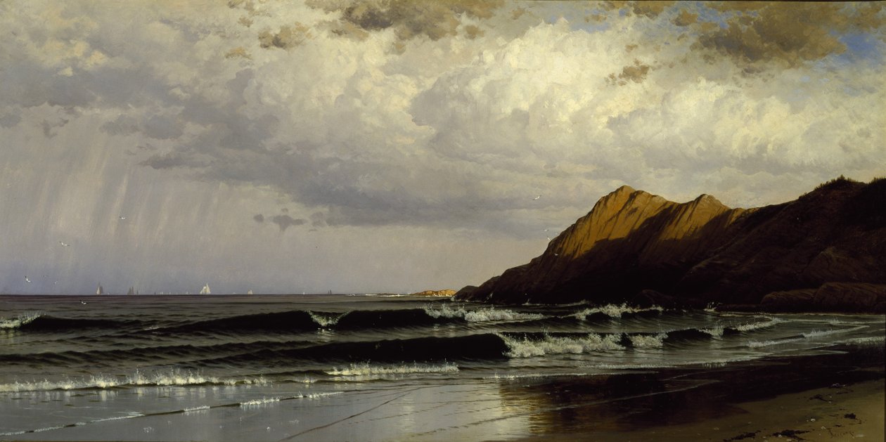 Czas i przypływ, ok. 1873 (olej na płótnie) autorstwa Alfred Thompson Bricher