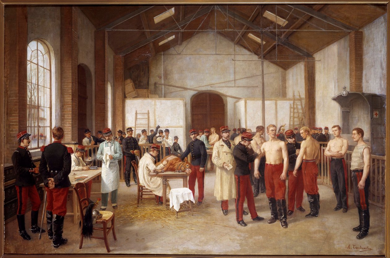 Szczepienia w obrazie Val de Grace Alfreda Touchemolina (1829-1907). 1900 ok. Musee du Val de Grace, Paryż autorstwa Alfred Touchemolin