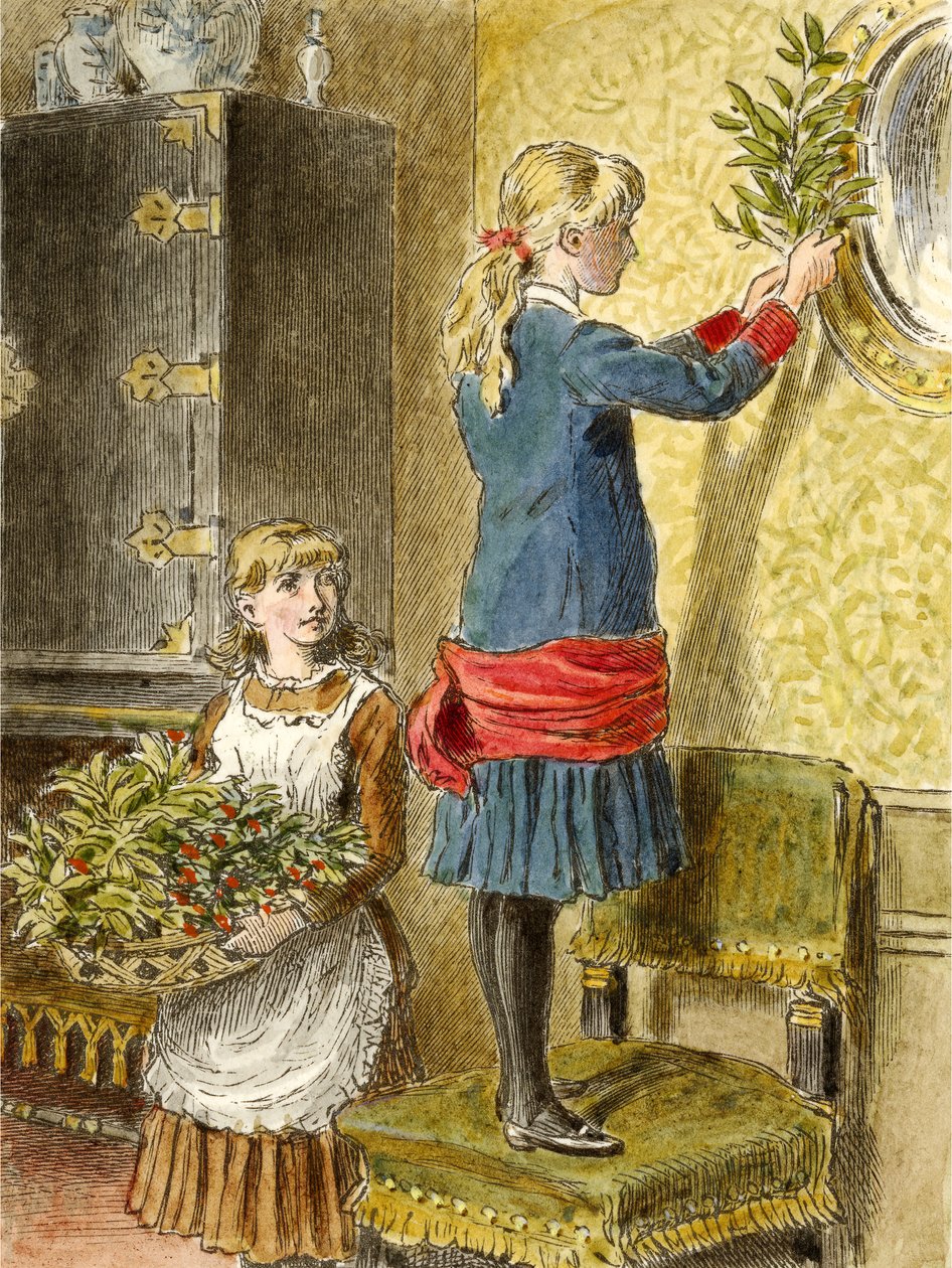 Dekorowanie na Boże Narodzenie, pub. 1854 autorstwa Alfred W. Cooper