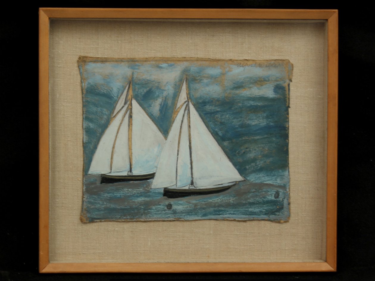 Dwie żaglówki, ok. 1930 autorstwa Alfred Wallis