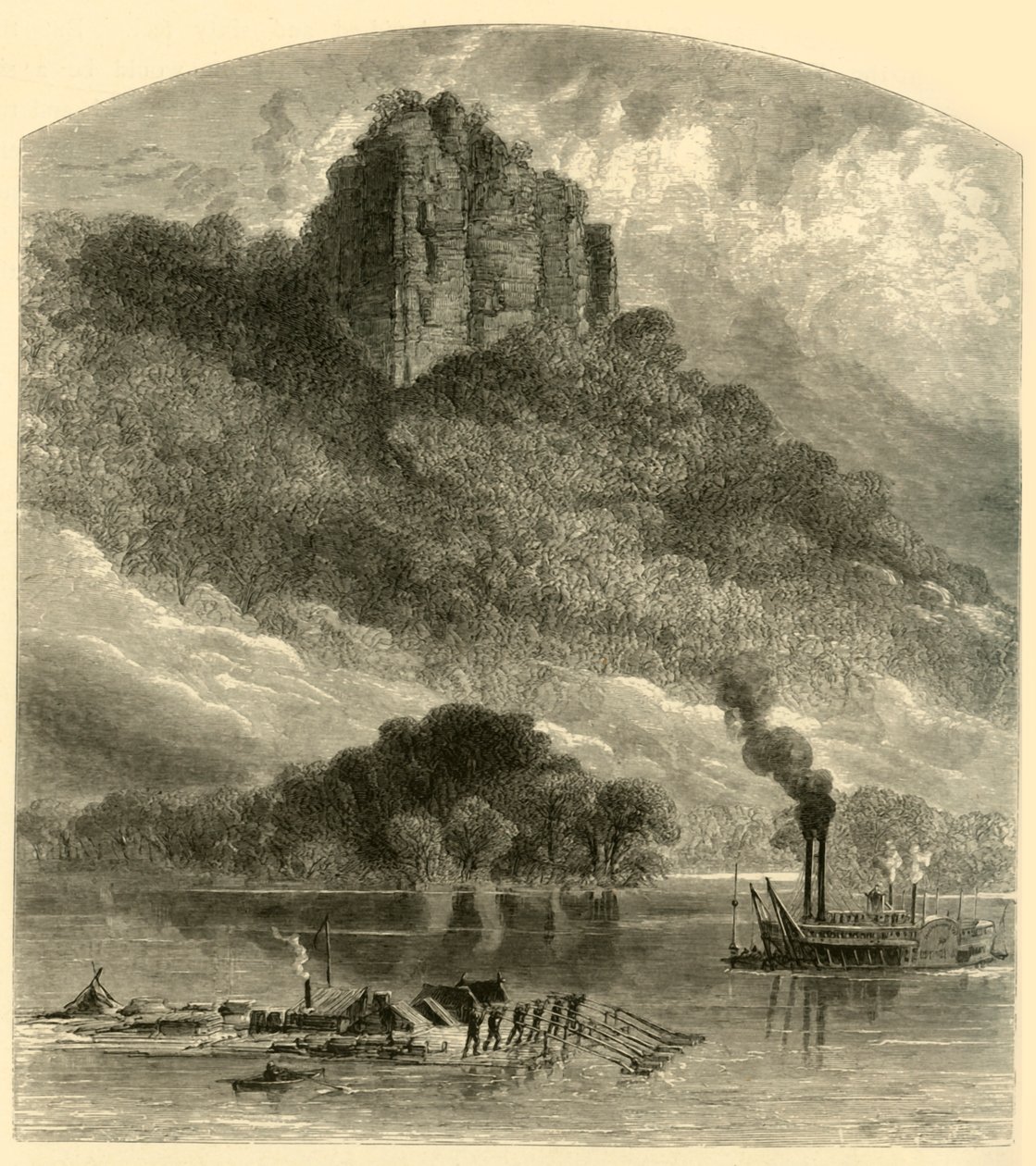 „Chimney Rock, w pobliżu Fountain City”, 1874. autorstwa Alfred Rudolph Waud