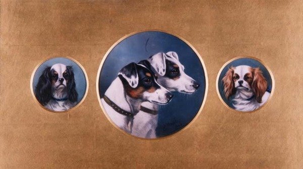 Foksteriery i King Charles Spaniele autorstwa Alfred Wheeler