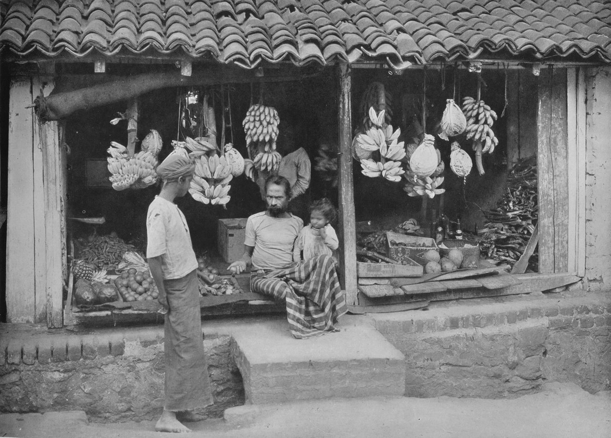 Rodzimy butik lub sklep z owocami, ok. 1890, 1910 r. autorstwa Alfred William Amandus Plate