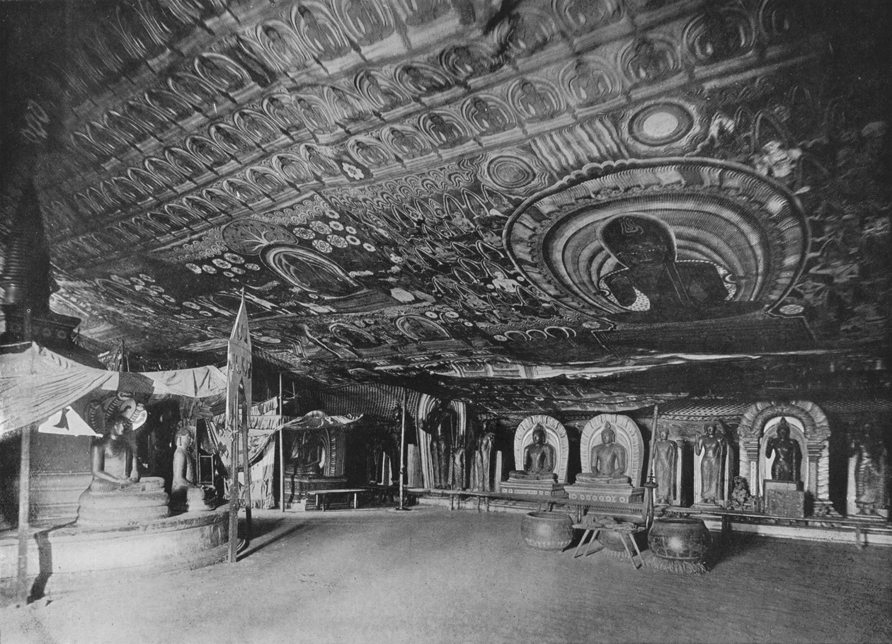 Skalna Świątynia Rangiri, Dambulla, c1890, 1910 autorstwa Alfred William Amandus Plate