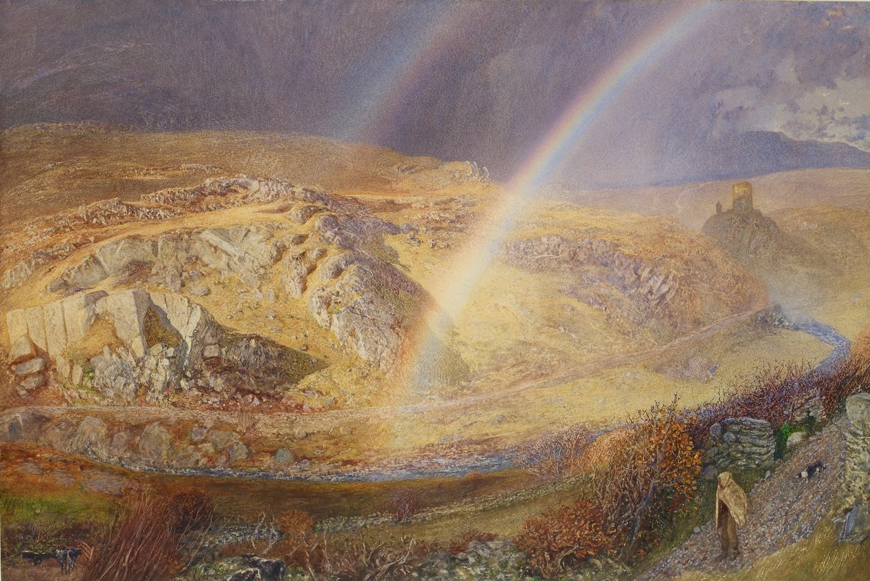Listopadowa tęcza, Dolwyddelan Valley, 11 listopada 1866, godz. 1866 autorstwa Alfred William Hunt