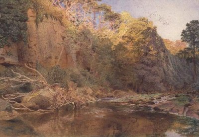 Krajobraz rzeczny (akwarela) autorstwa Alfred William Hunt