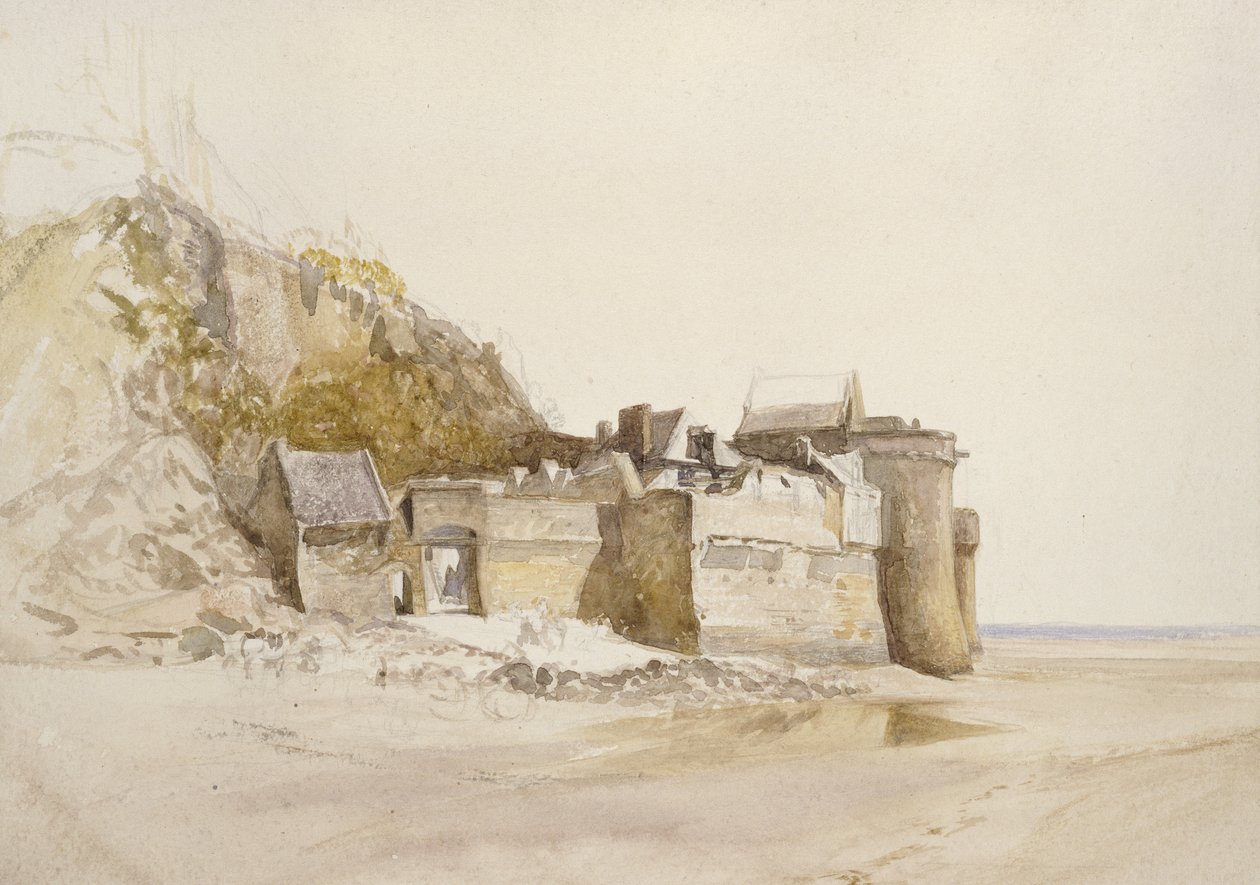 Mont St Michel: Brama Zewnętrzna, c. 1876 (akwarela na papierze) autorstwa Alfred William Hunt
