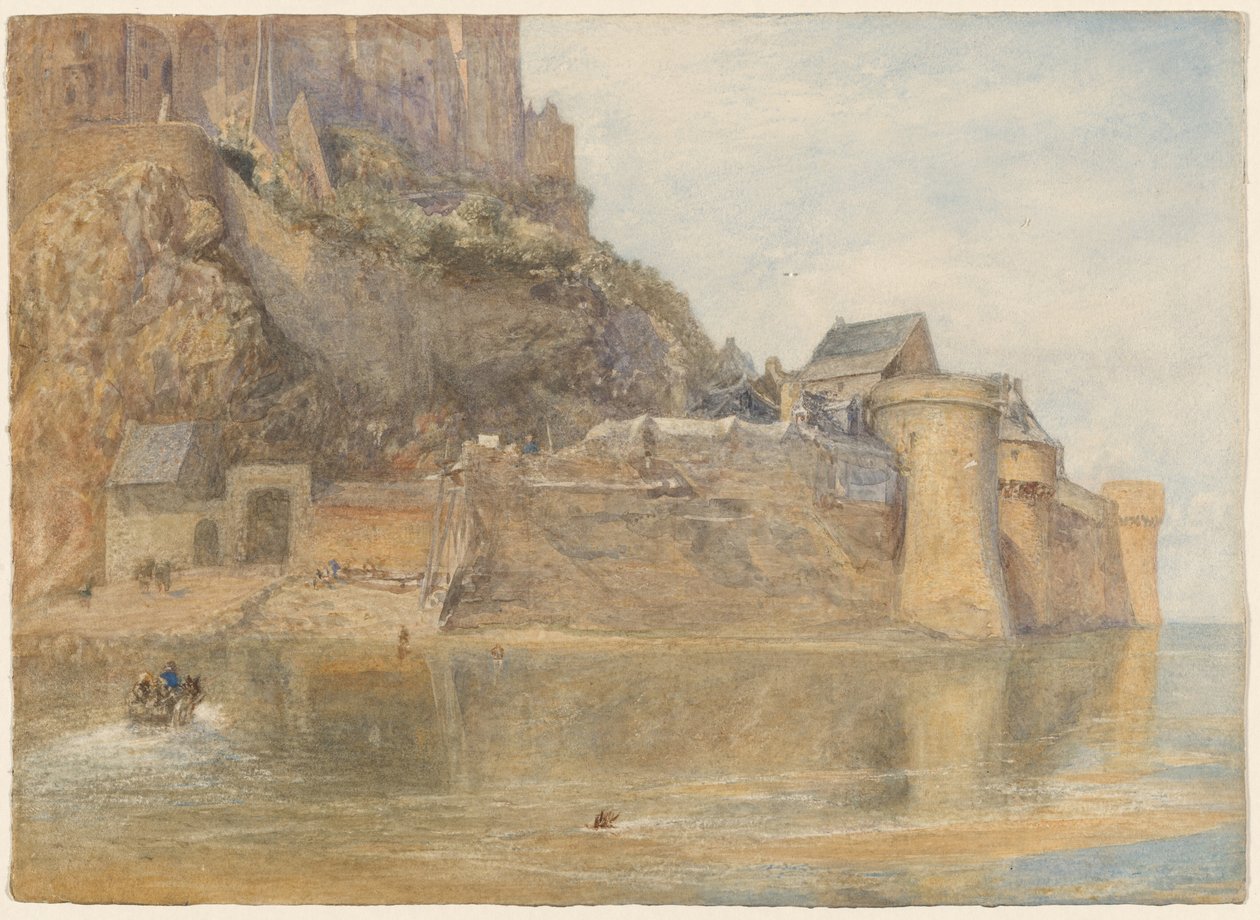Mury obronne, Mont St. Michel, Francja autorstwa Alfred William Hunt