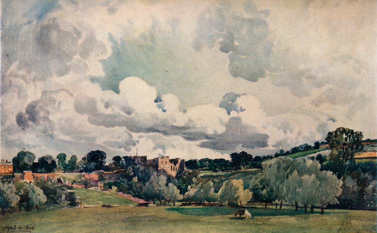 Zamek Ludlow, ok. 1880 r. autorstwa Alfred William Rich