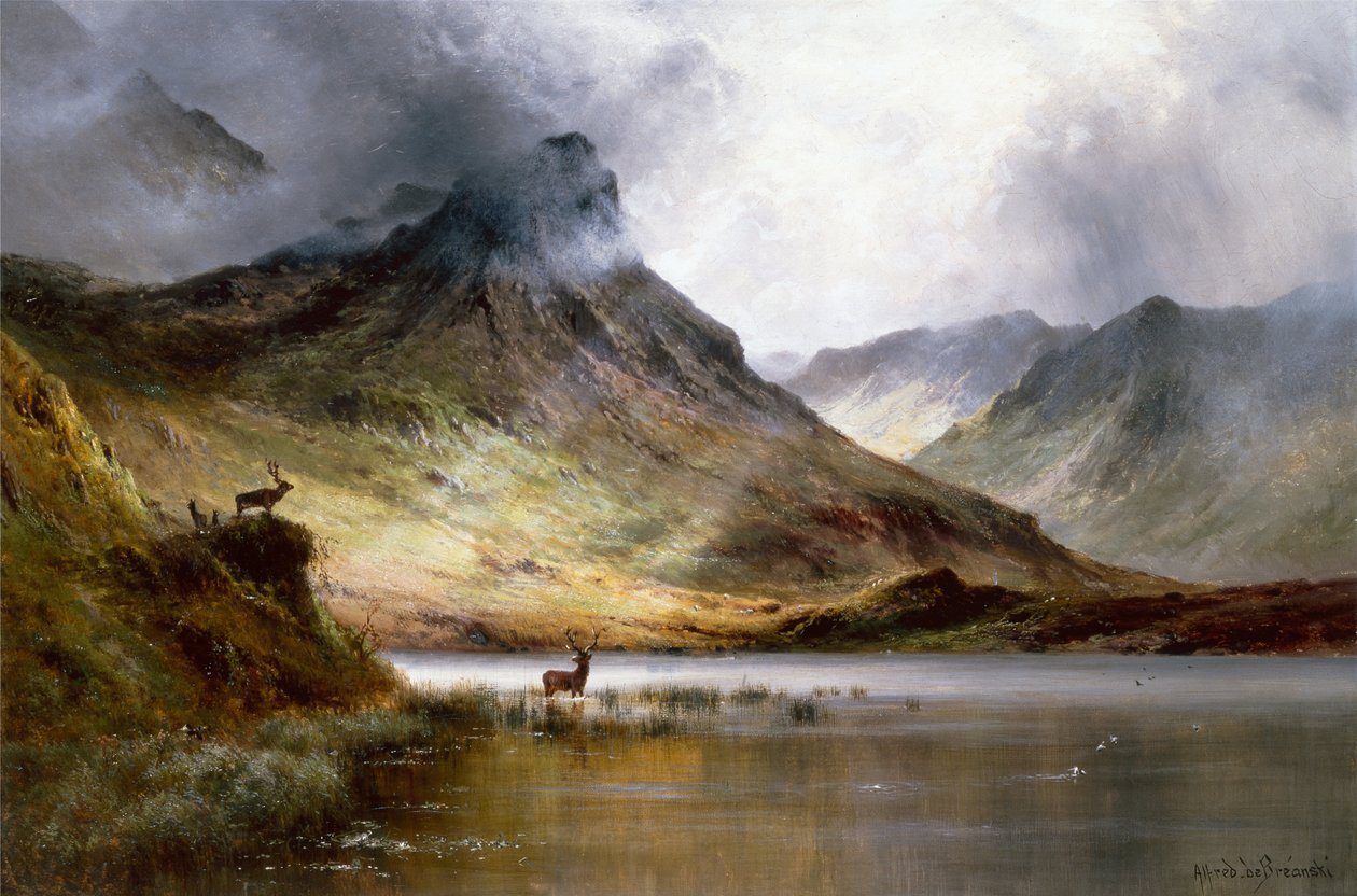 The Herds Aberdeen (olej na płótnie) autorstwa Alfred de Breanski