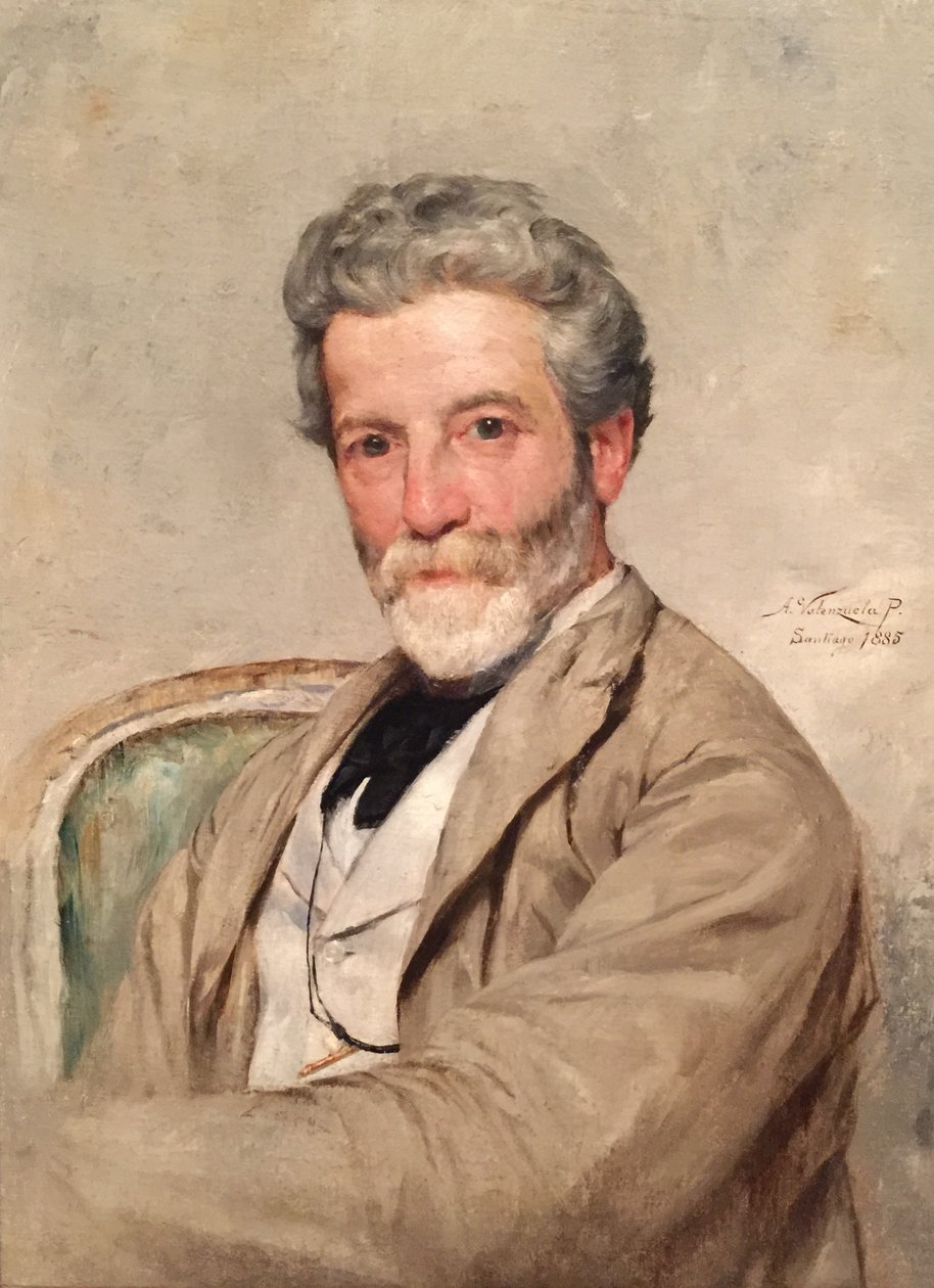 Retrato malarza Giovanniego Mochi autorstwa Alfredo Valenzuela Puelma