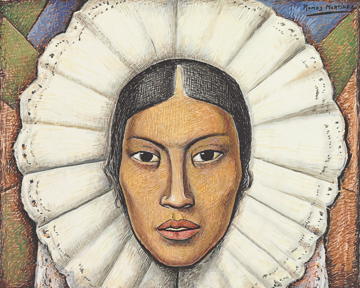 Tehuana, ok. 1930 (gwasz i kredka na papierze) autorstwa Alfredo Ramos Martinez