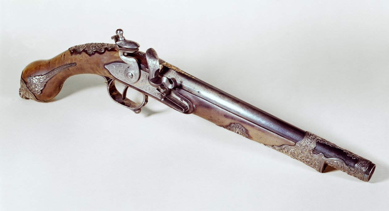 Pistolet Abd el-Kadera (1808-83) (metalowy) autorstwa Algerian School