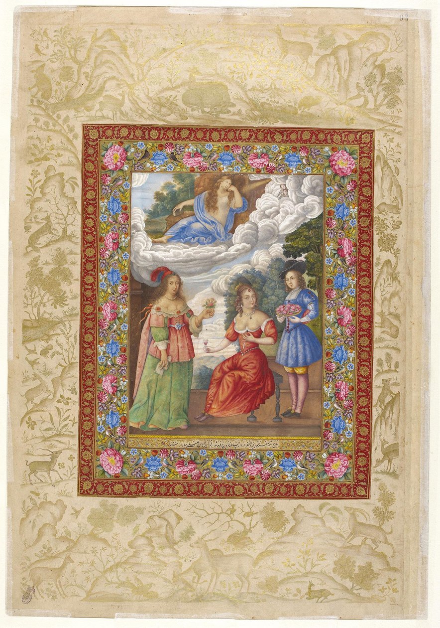 Obraz w albumie z petersburskiego "Muraqqa" (Rosyjska Akademia Nauk E-14 f.93a) autorstwa Ali Quli Jabbadar