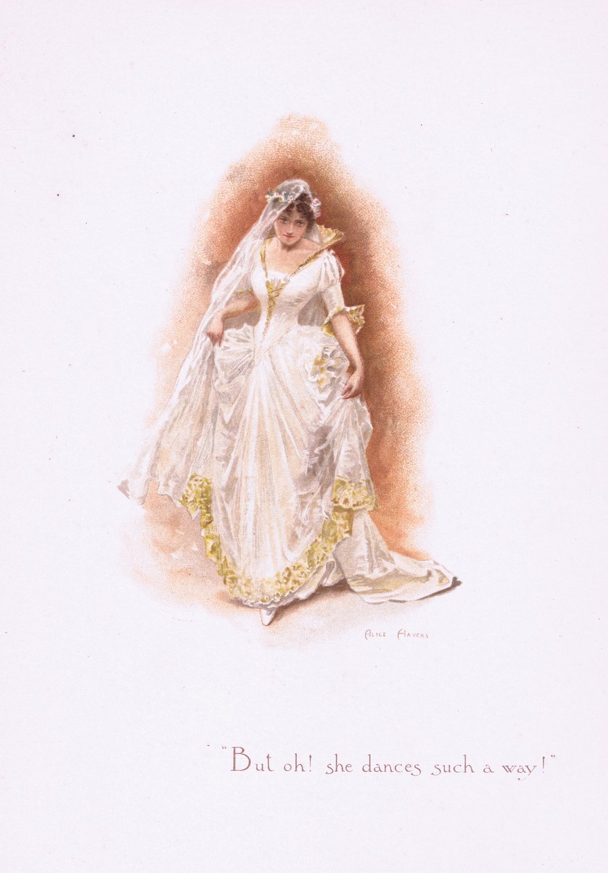 Ale och, ona tak tańczy!, z Some Old Love Songs wydanych przez Hildesheimer & Faulkner, 1892 autorstwa Alice Havers