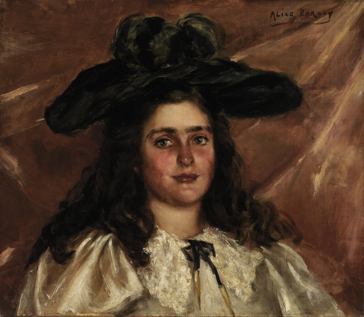 Laura Alicja w Wielkim Kapeluszu, ca. 1892-1895. autorstwa Alice Pike Barney