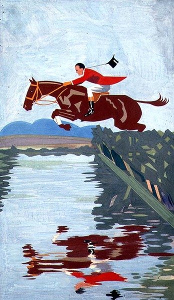 Water Jump (gwasz na papierze) autorstwa Alick Penrose Forbes Ritchie