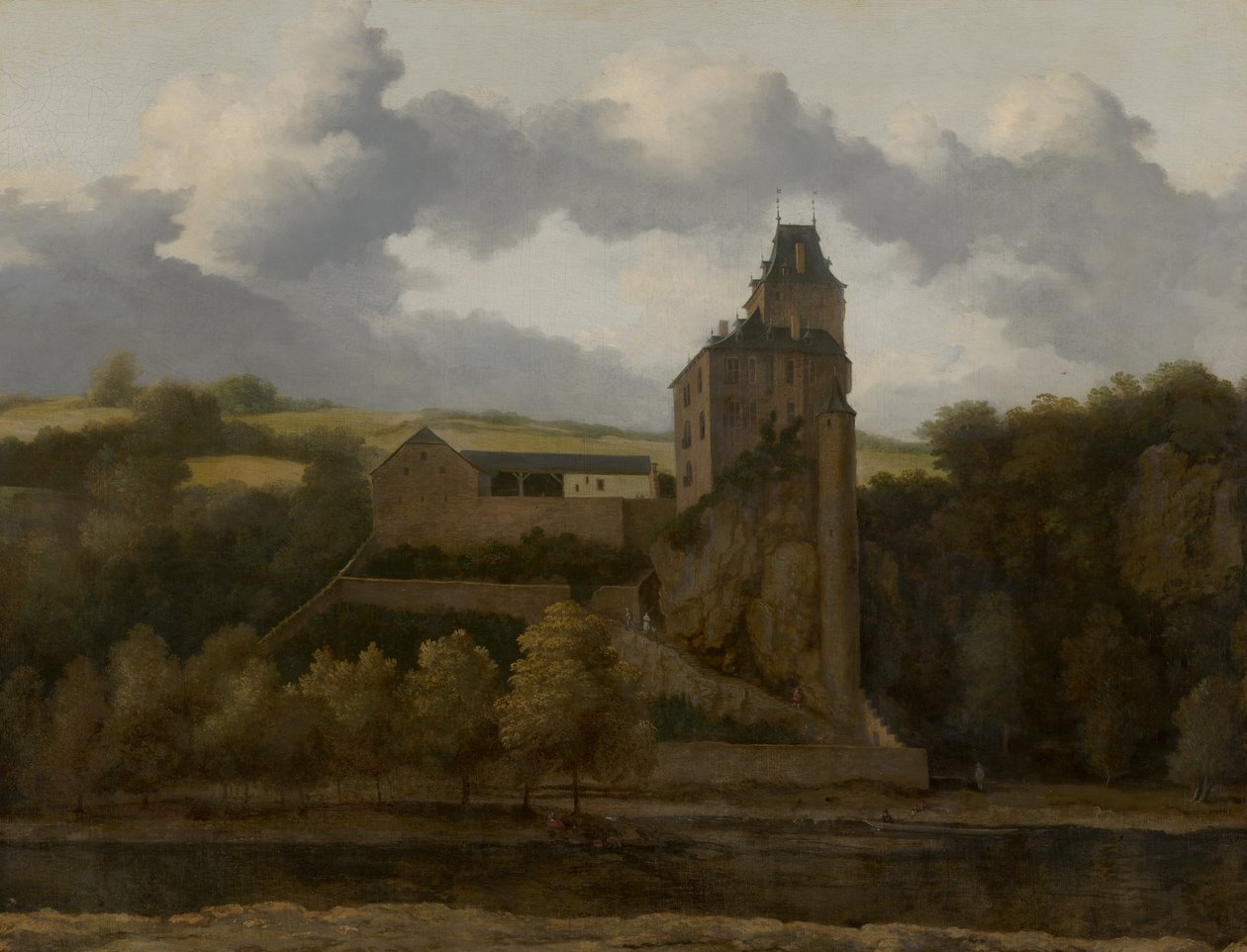 Widok na zamek Montjardin kasteel autorstwa Allaert van Everdingen