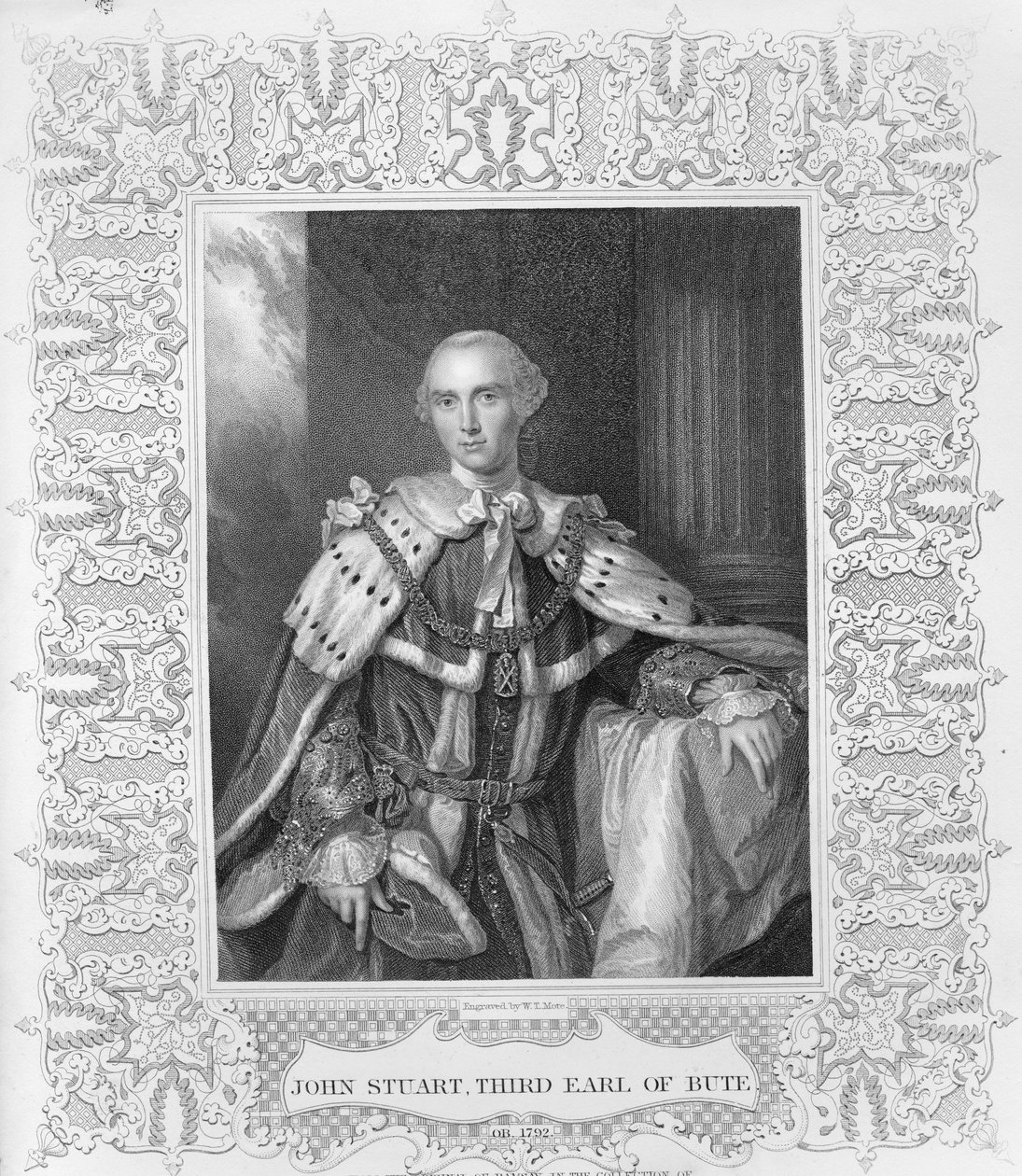John Stuart, trzeci hrabia Bute, grawerowany przez WT Mote, 1792 autorstwa Allan Ramsay