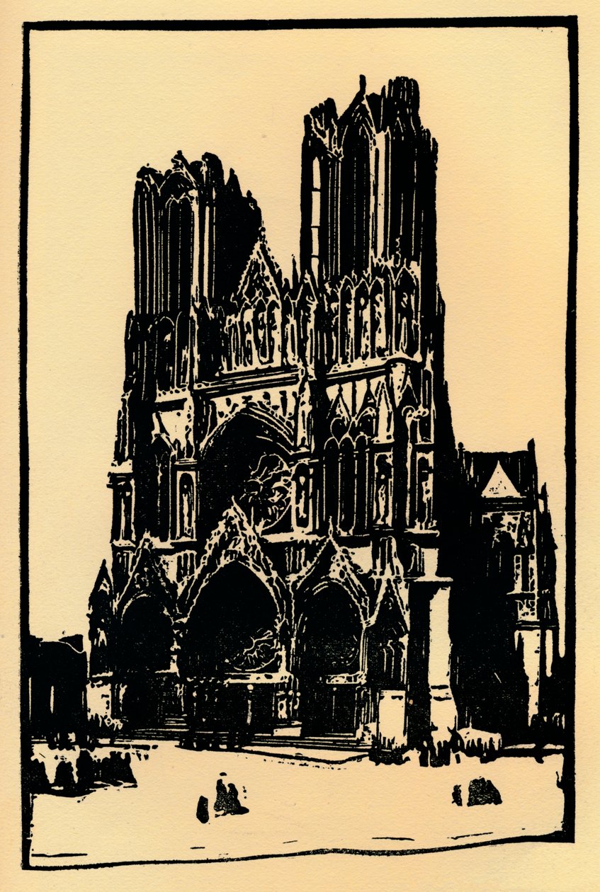 Katedra w Reims, 1914, 1918 autorstwa Allan Douglass Mainds