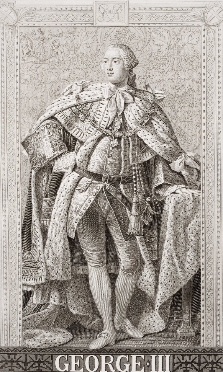 Jerzy III (1738-1820) z „Ilustracji historii angielskiej i szkockiej” Tom II autorstwa Allan Ramsay