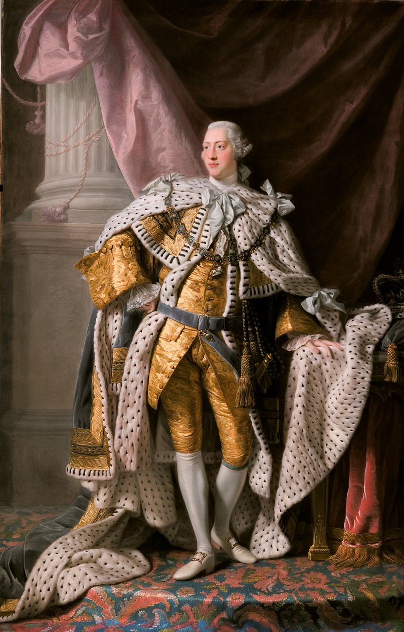 Król Jerzy III w szatach koronacyjnych autorstwa Allan Ramsay