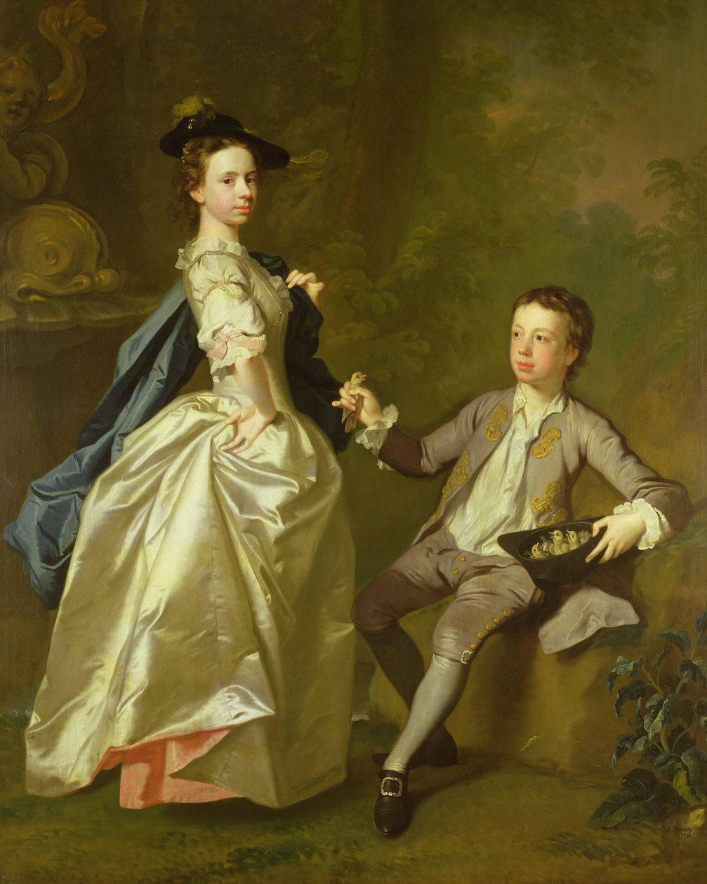 Hon. Rachel Hamilton i jej brat Hon. Karol Hamilton, 1740 autorstwa Allan Ramsay