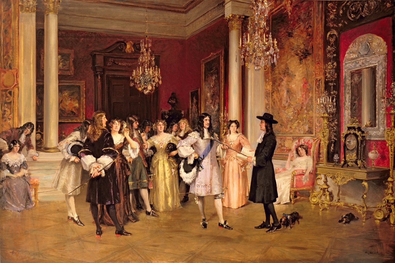 William Penn (1644-1718) otrzymujący Kartę Pensylwanii od króla Anglii Karola II autorstwa Allan Stewart