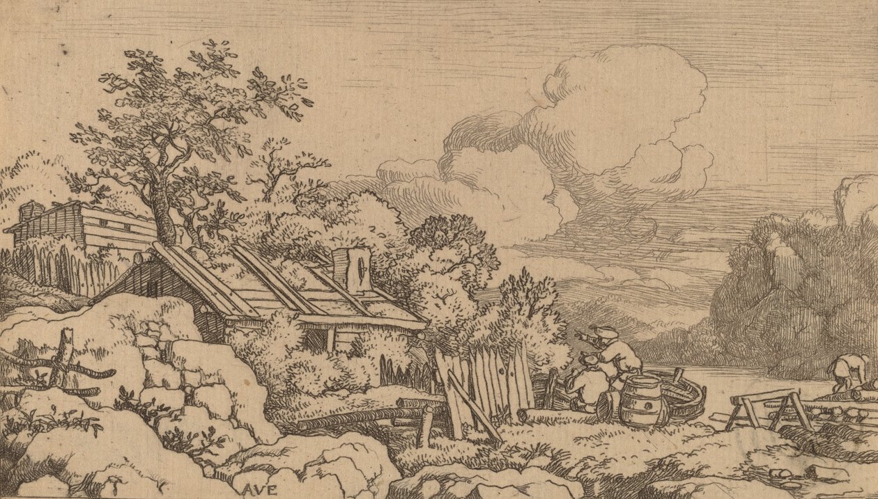 Chata cieśli, prawdopodobnie ok. 16451656. autorstwa Allart van Everdingen