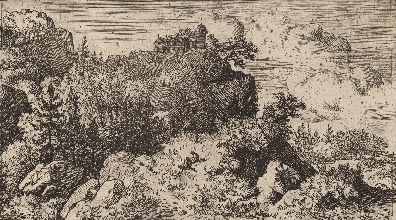 Jodły w Defile, prawdopodobnie ok. 16451656. autorstwa Allart van Everdingen
