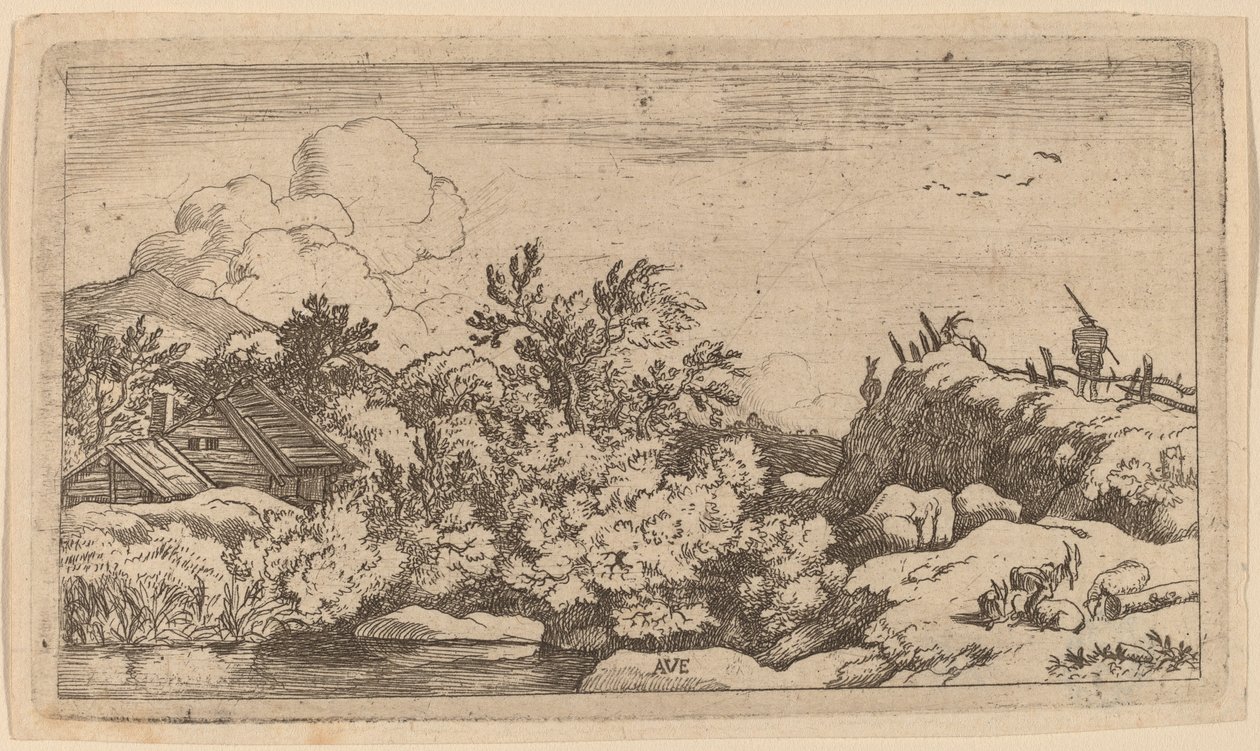 Stado kóz na wzgórzu, prawdopodobnie ok. 16451656. autorstwa Allart van Everdingen