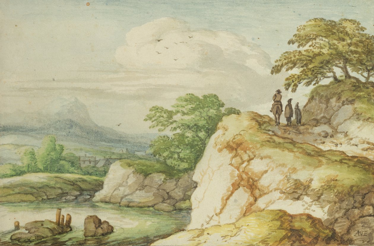 Wędrowcy w Highlands, ok.1655 autorstwa Allart van Everdingen