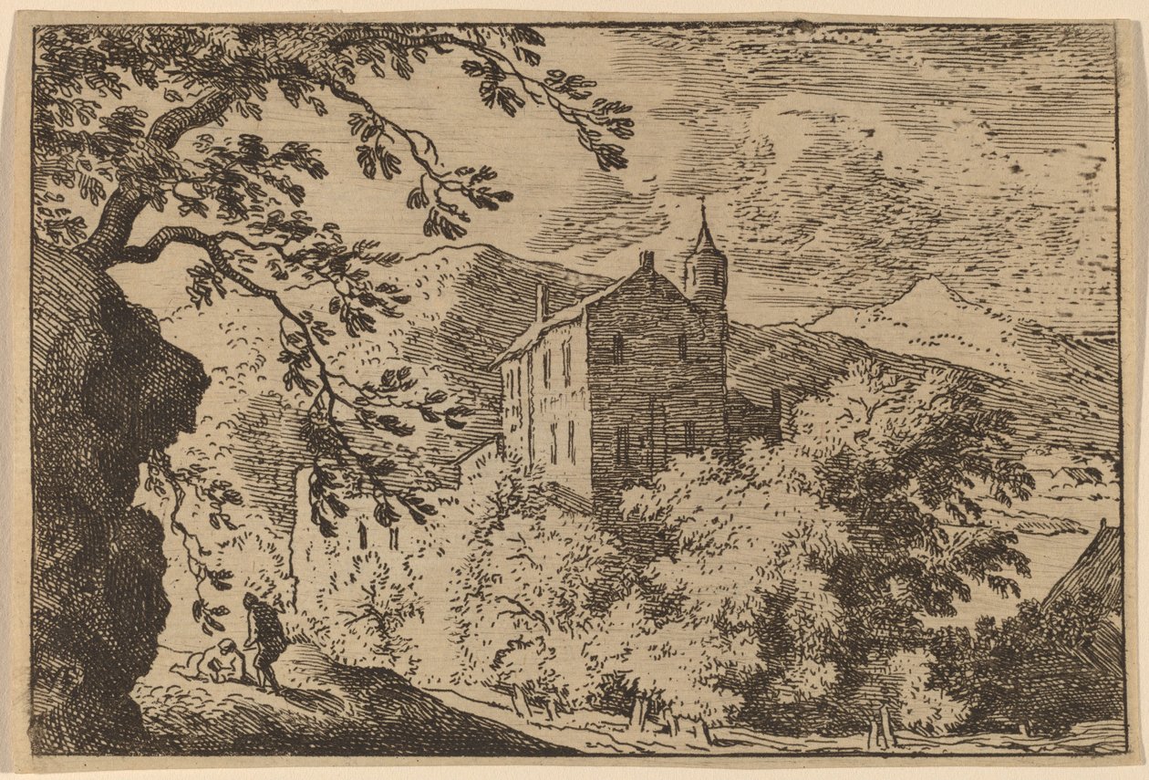 Duży dom z wieżyczką, prawdopodobnie ok. 16451656. autorstwa Allart van Everdingen