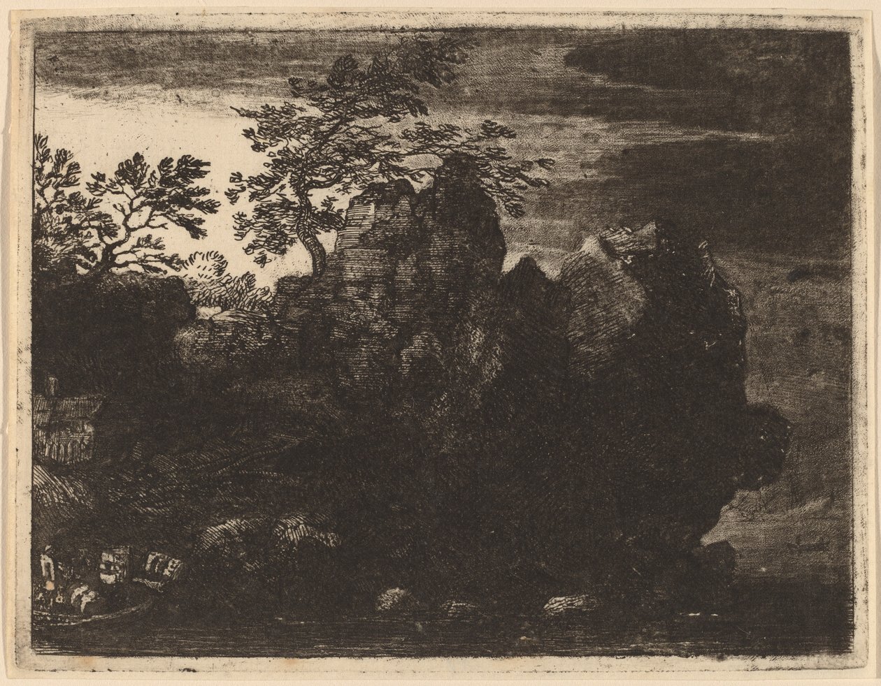 Duża Skała nad Rzeką, prawdopodobnie ok. 16451656. autorstwa Allart van Everdingen