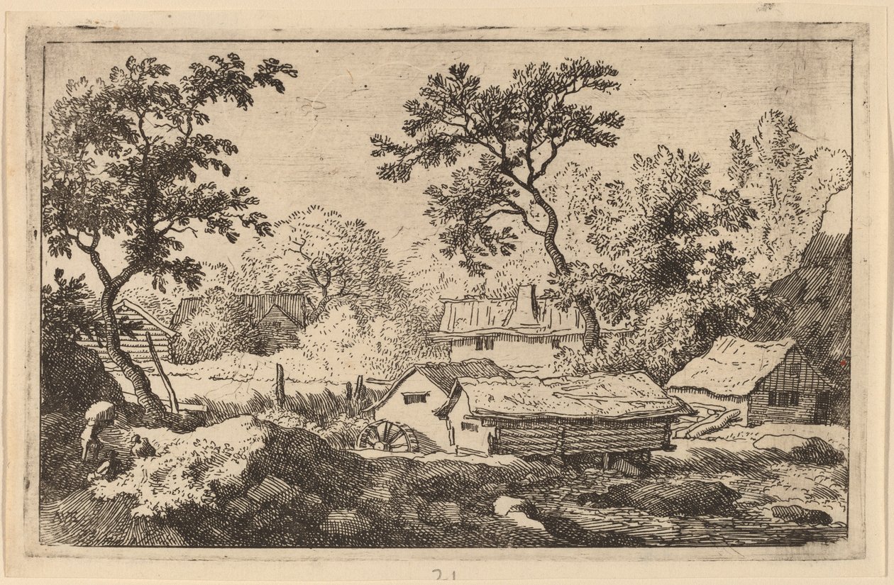 Młyn pod wodospadem, prawdopodobnie ok. 16451656. autorstwa Allart van Everdingen