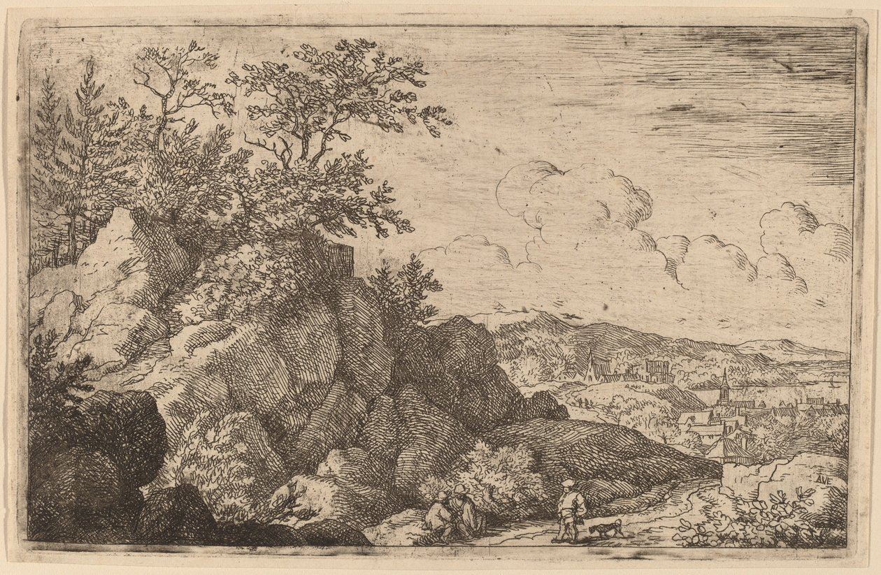 Chłop z psem, prawdopodobnie ok. 16451656. autorstwa Allart van Everdingen