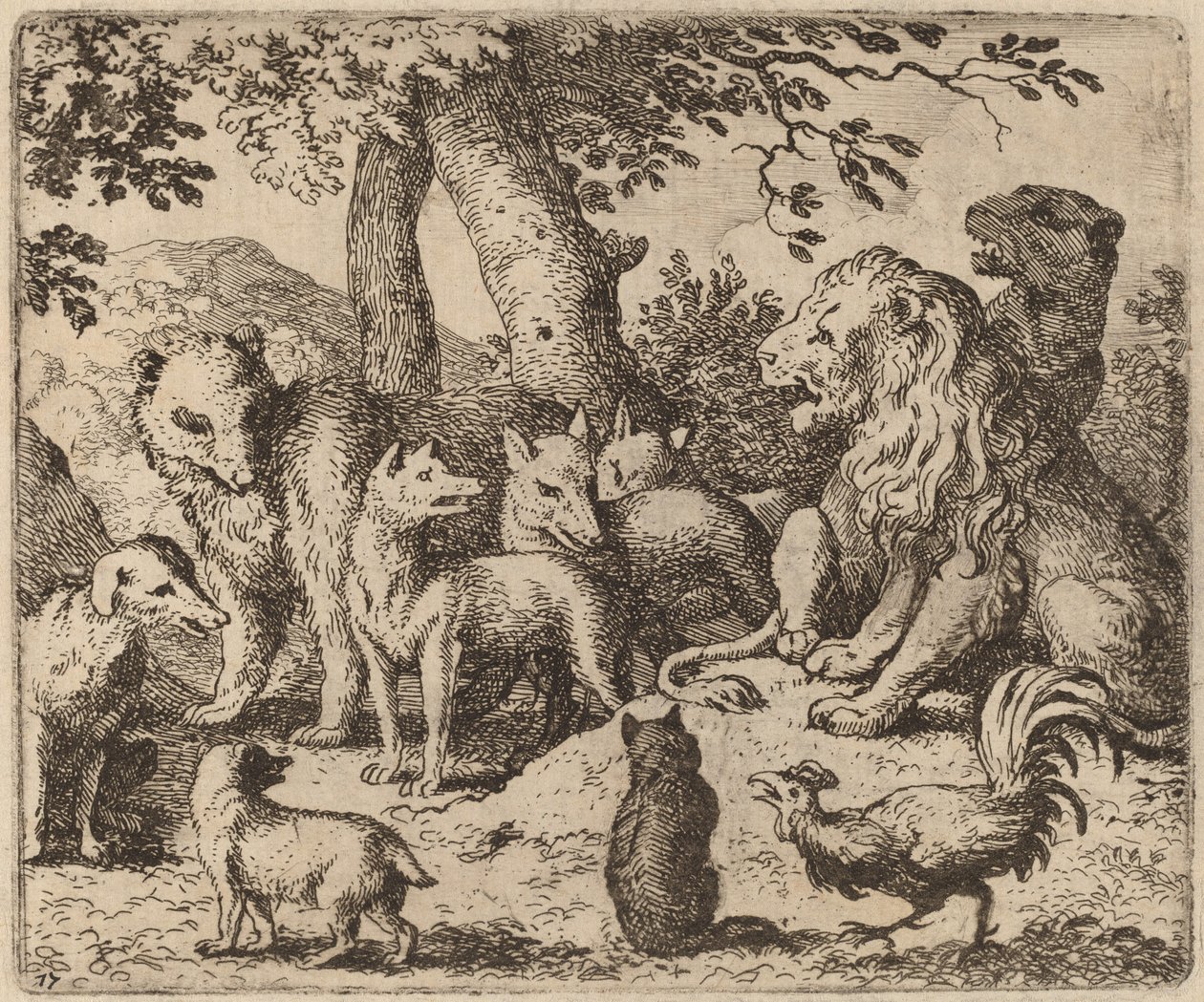 Reynard Próbuje Oczyścić, prawdopodobnie ok. 16451656. autorstwa Allart van Everdingen