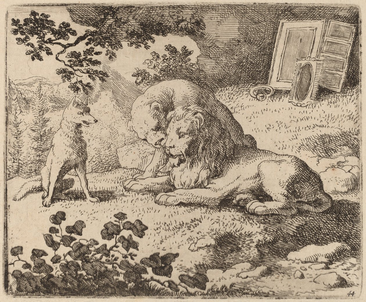 Reynard opisuje zaginione skarby, prawdopodobnie ok. 16451656. autorstwa Allart van Everdingen
