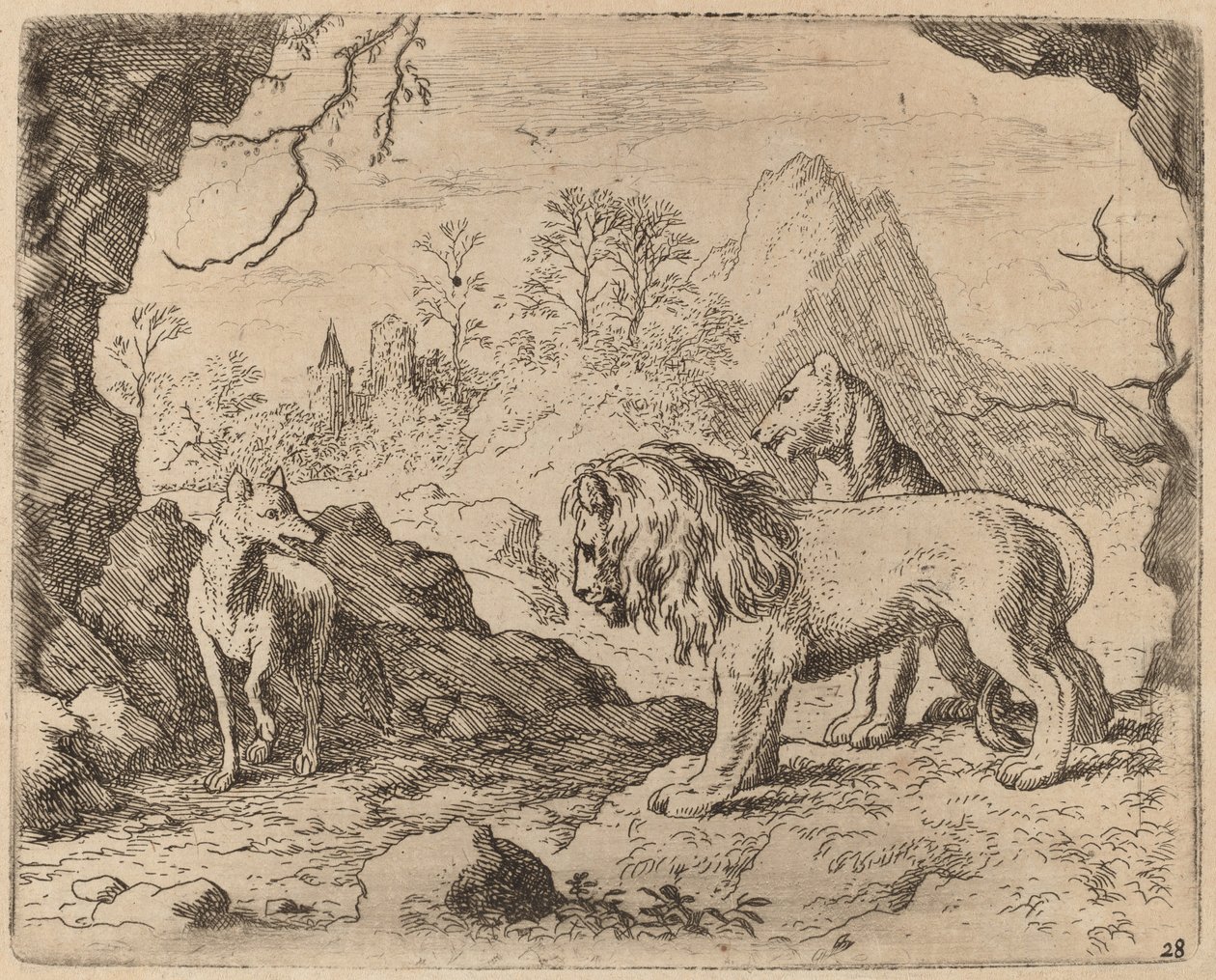 Reynard obiecuje odkryć ukryty skarb, prawdopodobnie ok. 16451656. autorstwa Allart van Everdingen