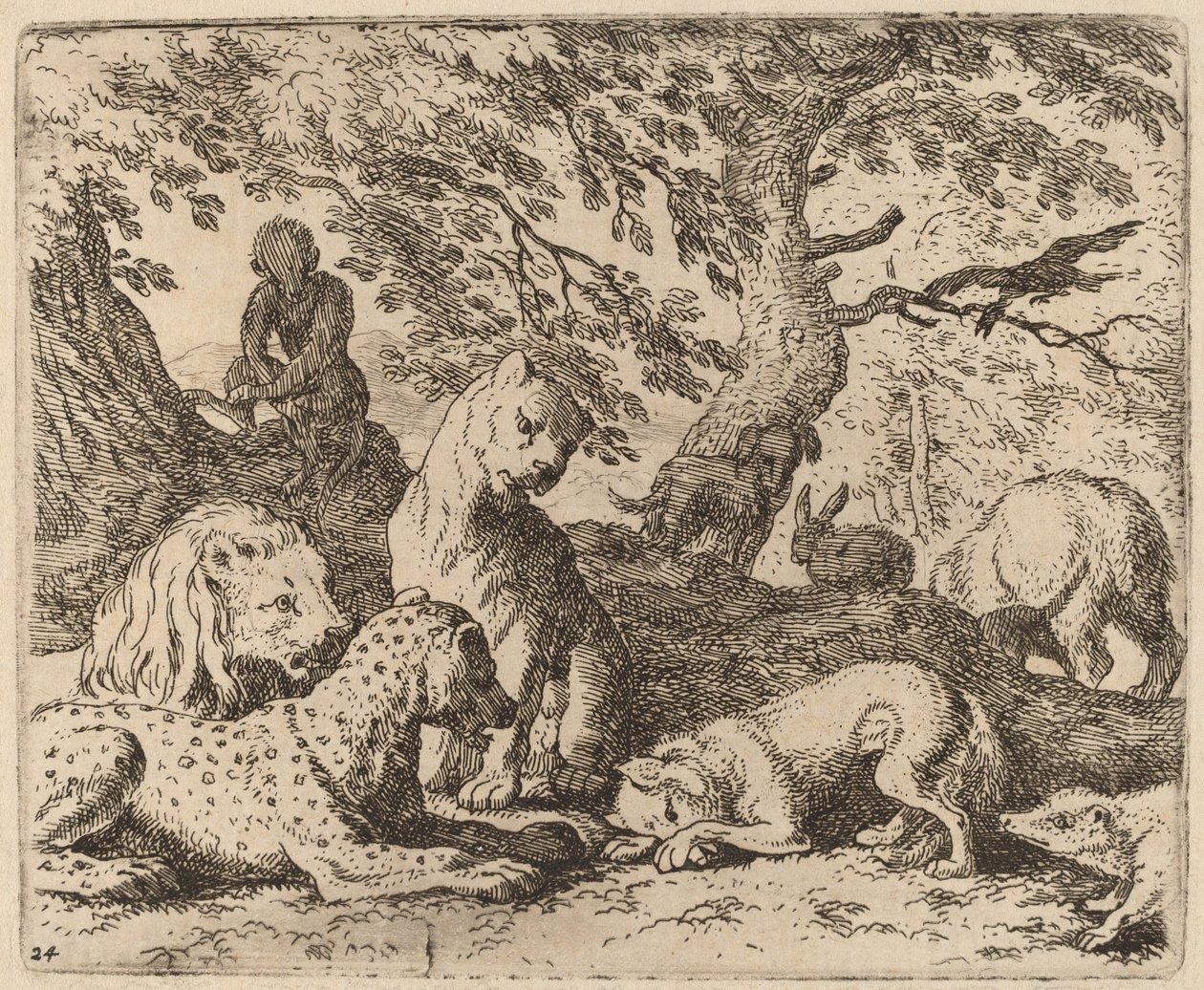 Reynard nawija swoją opowieść i krzywdzi ojca, prawdopodobnie ok. 16451656. autorstwa Allart van Everdingen