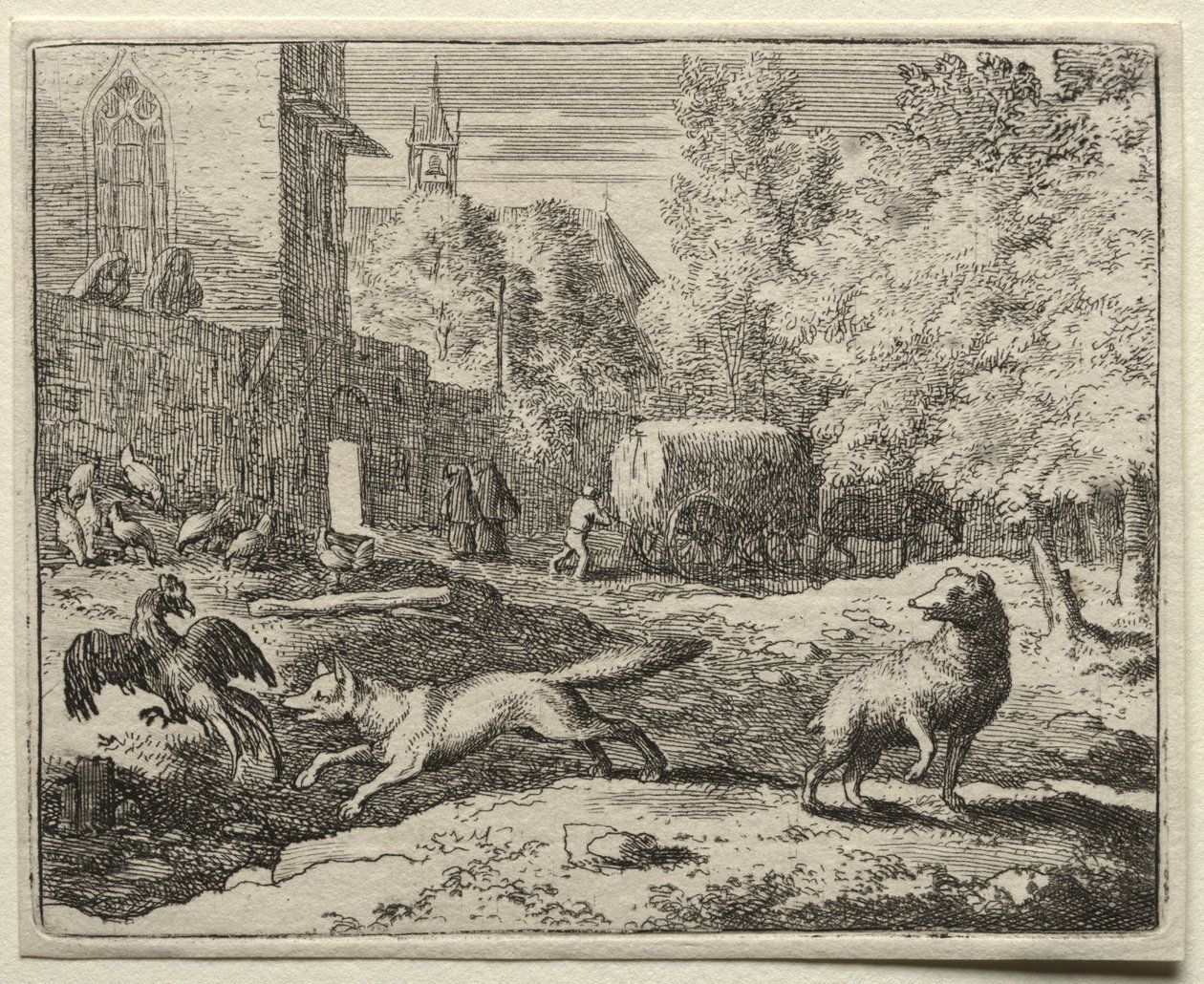 Reynard the Fox: Reynard w pogoni za kurami autorstwa Allart van Everdingen