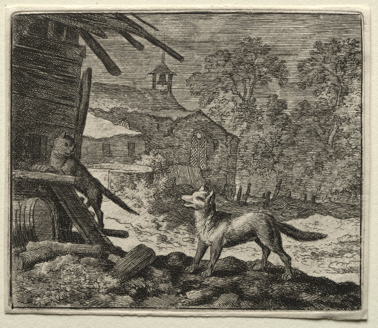 Reynard the Fox: Reynard oszukuje kota autorstwa Allart van Everdingen