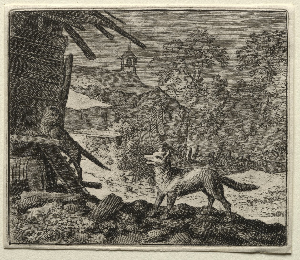 Reynard the Fox: Reynard oszukuje kota. autorstwa Allart van Everdingen