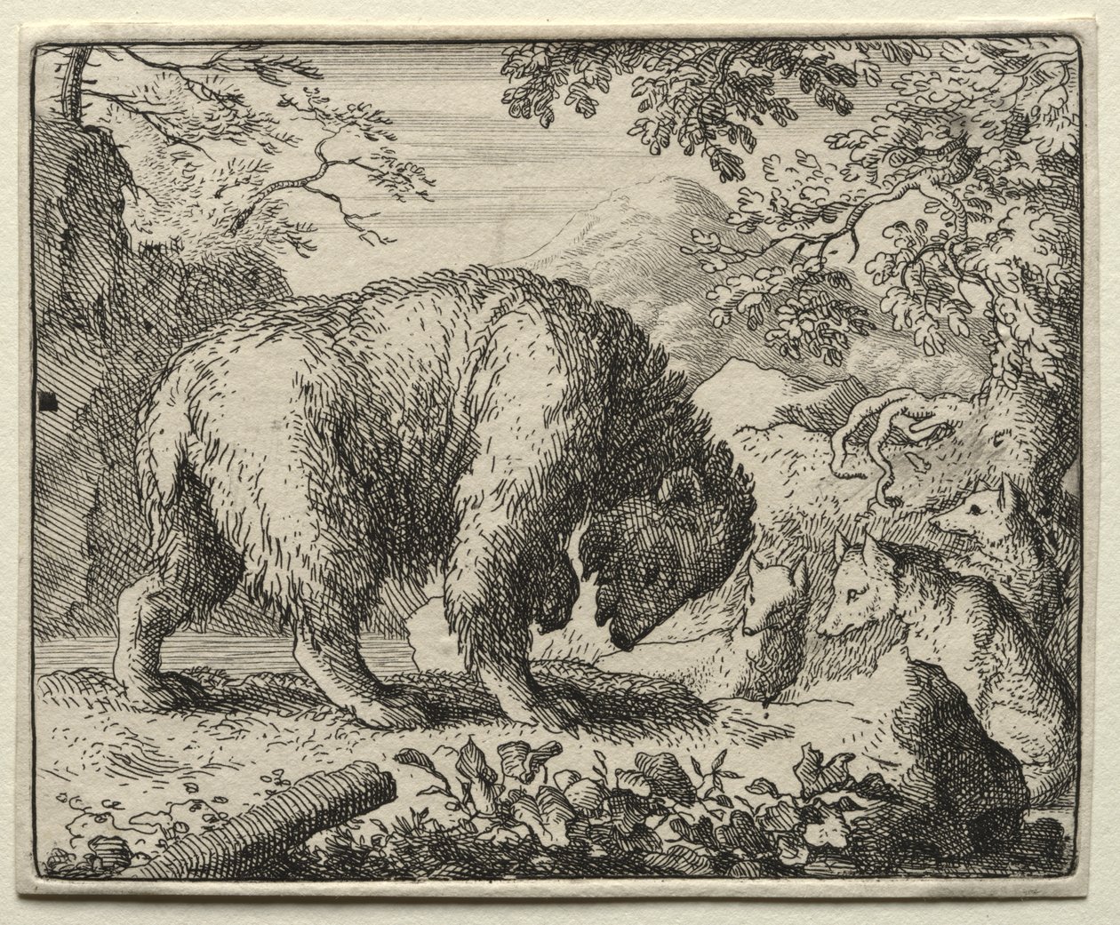 Reynard the Fox: Reynard obiecuje miód niedźwiedziowi autorstwa Allart van Everdingen