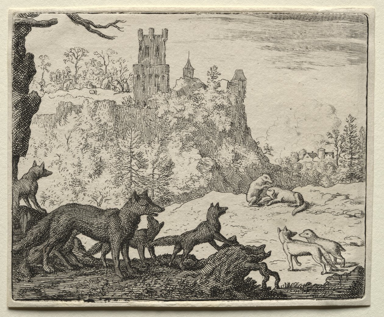 Reynard the Fox: Reynard i borsuk idą na dwór autorstwa Allart van Everdingen