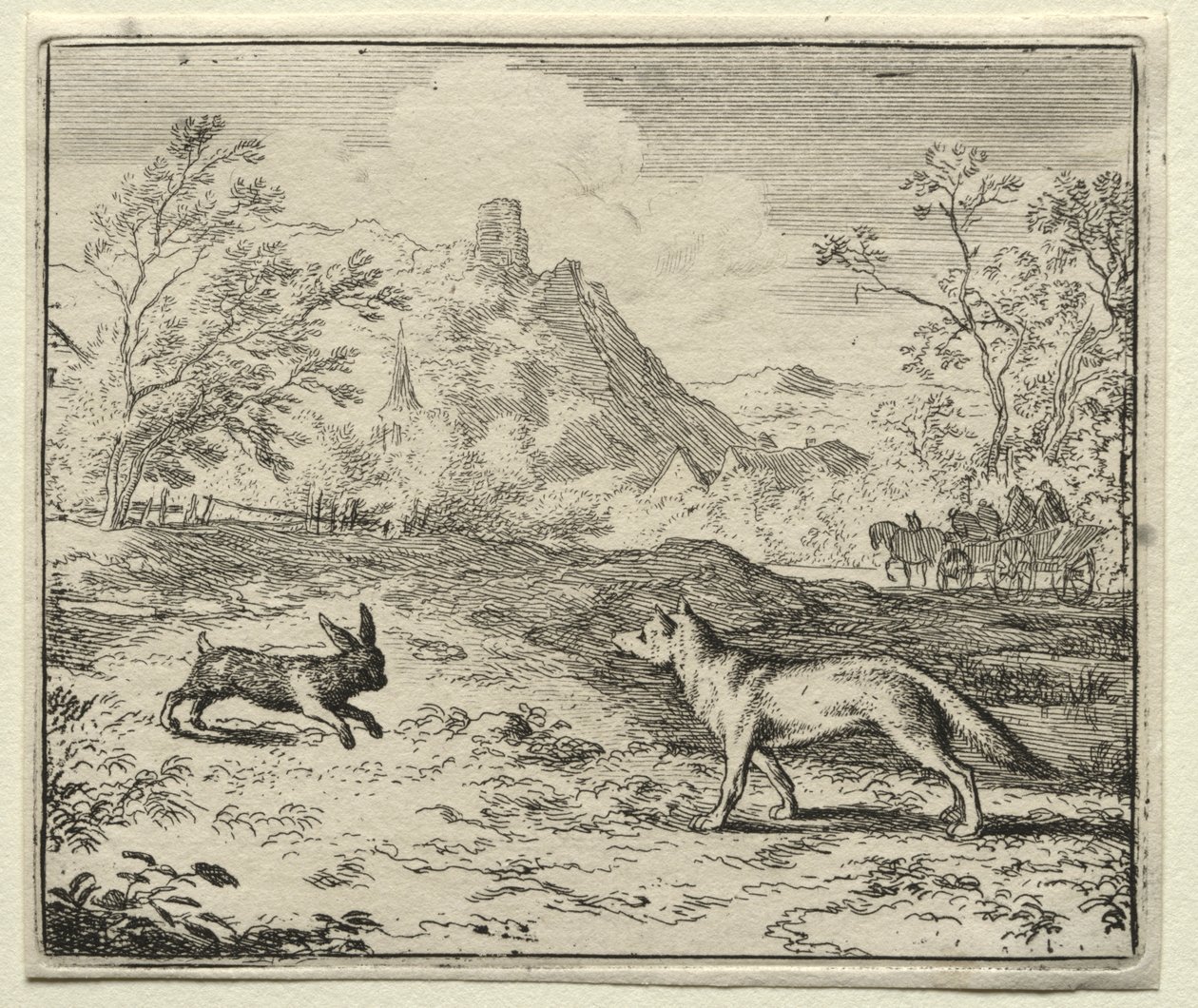 Reynard the Fox: Reynard i królik. autorstwa Allart van Everdingen