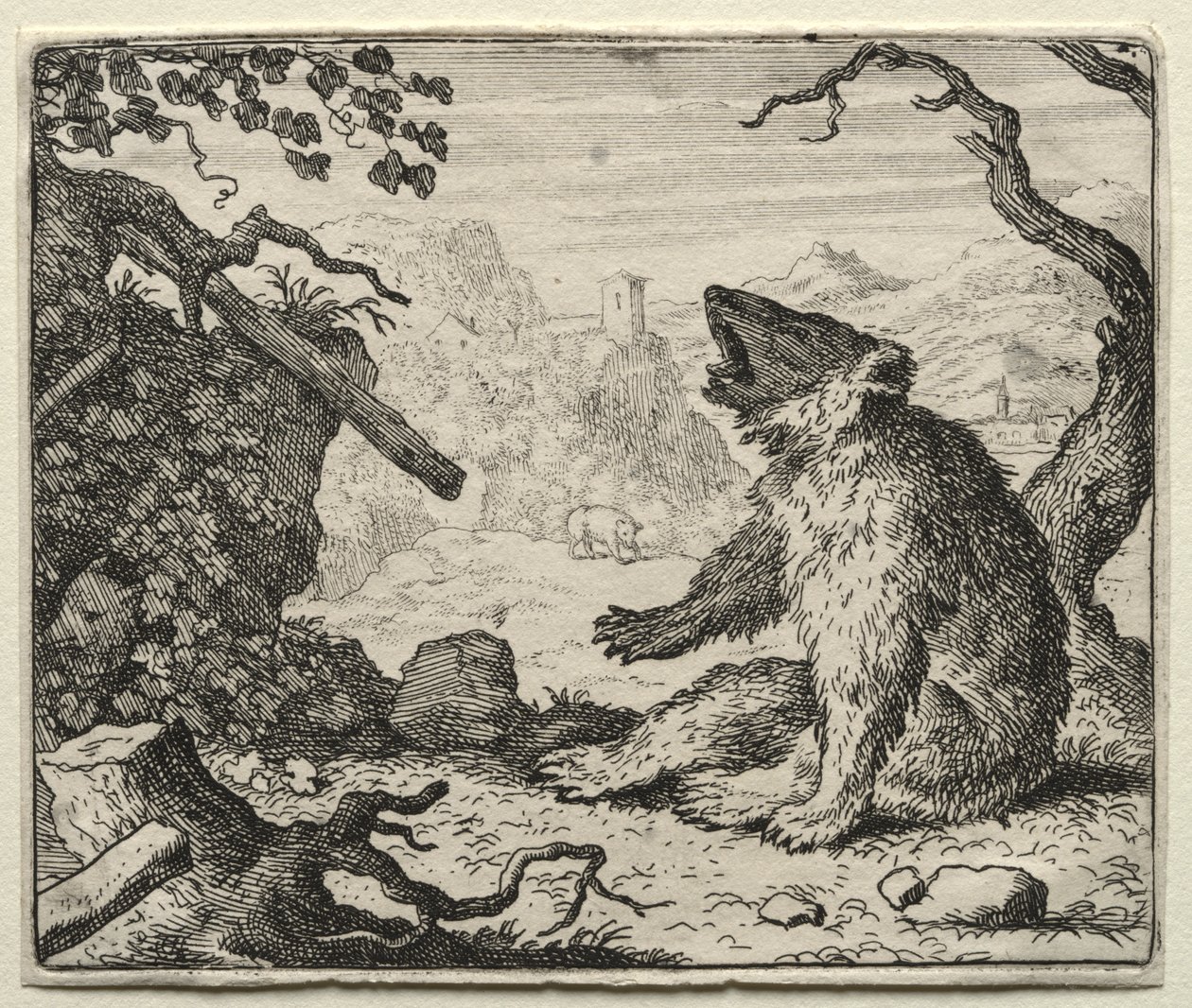 Reynard the Fox: Niedźwiedź wzywa Reynarda na dwór autorstwa Allart van Everdingen
